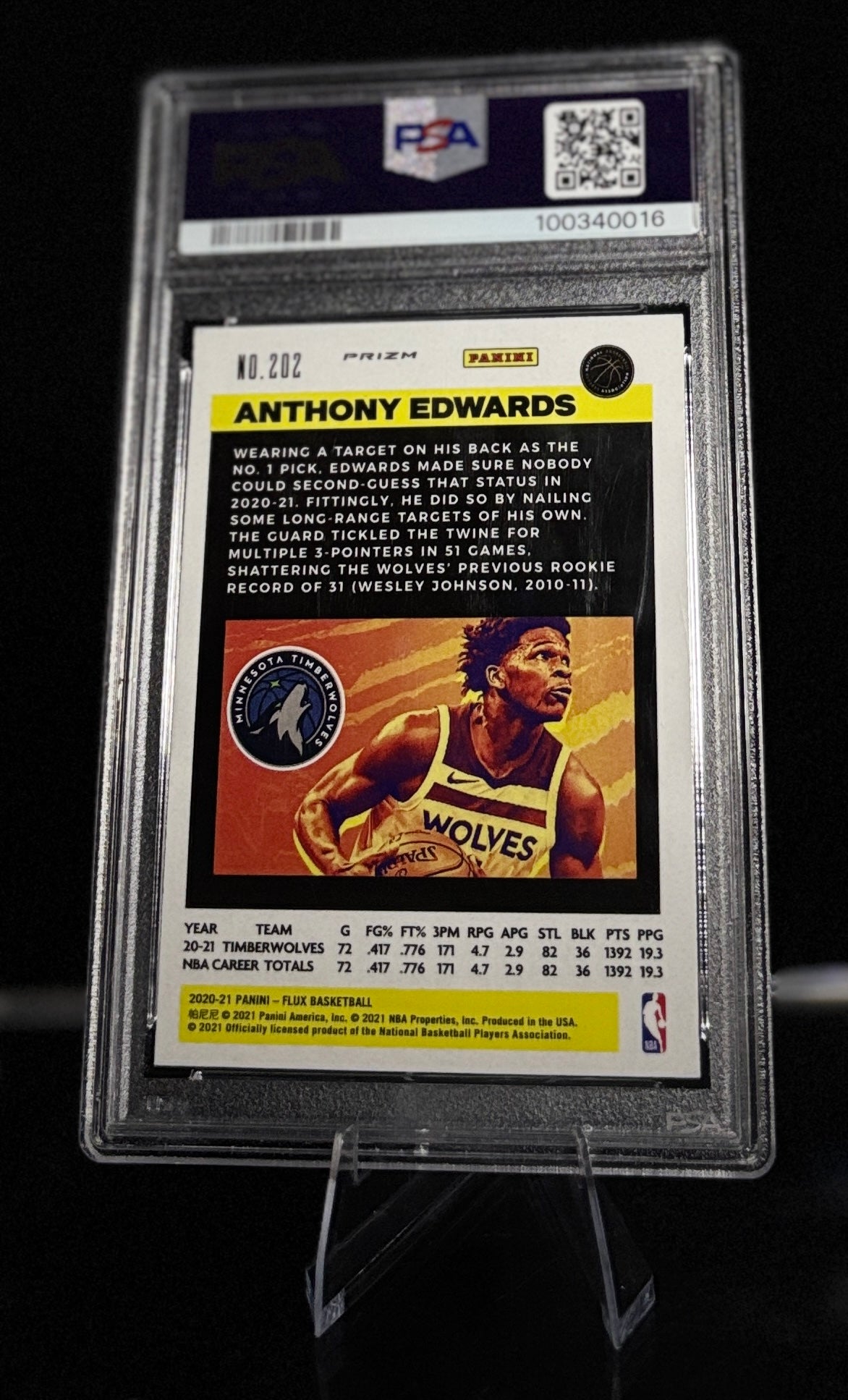 PANINI Flux 2020 Anthony Edwards Pulsar PSA 10