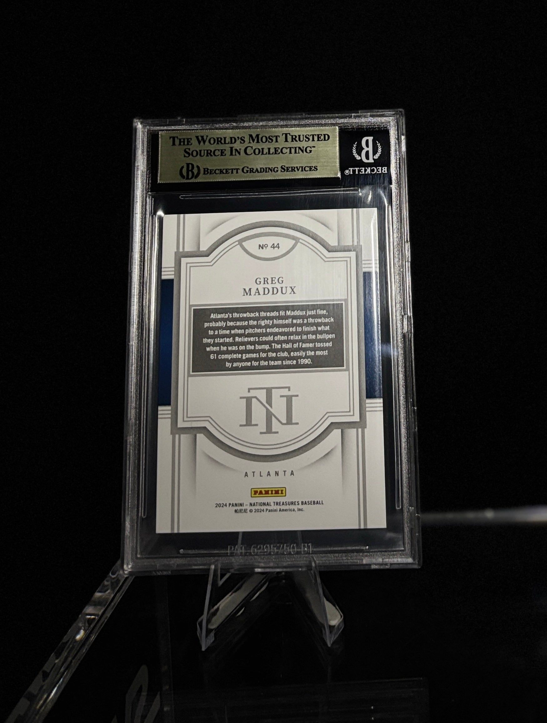 PANINI National Treasures Greg Maddux /49 BGS 9.5