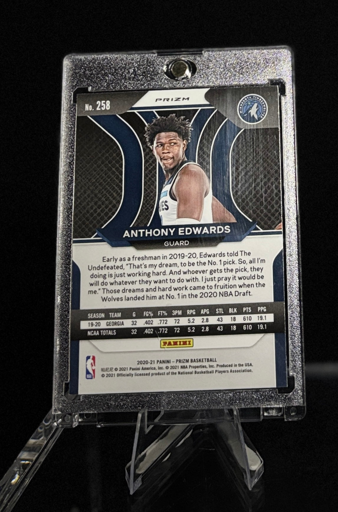 PANINI Prizm Green Rookie Anthony Edwards