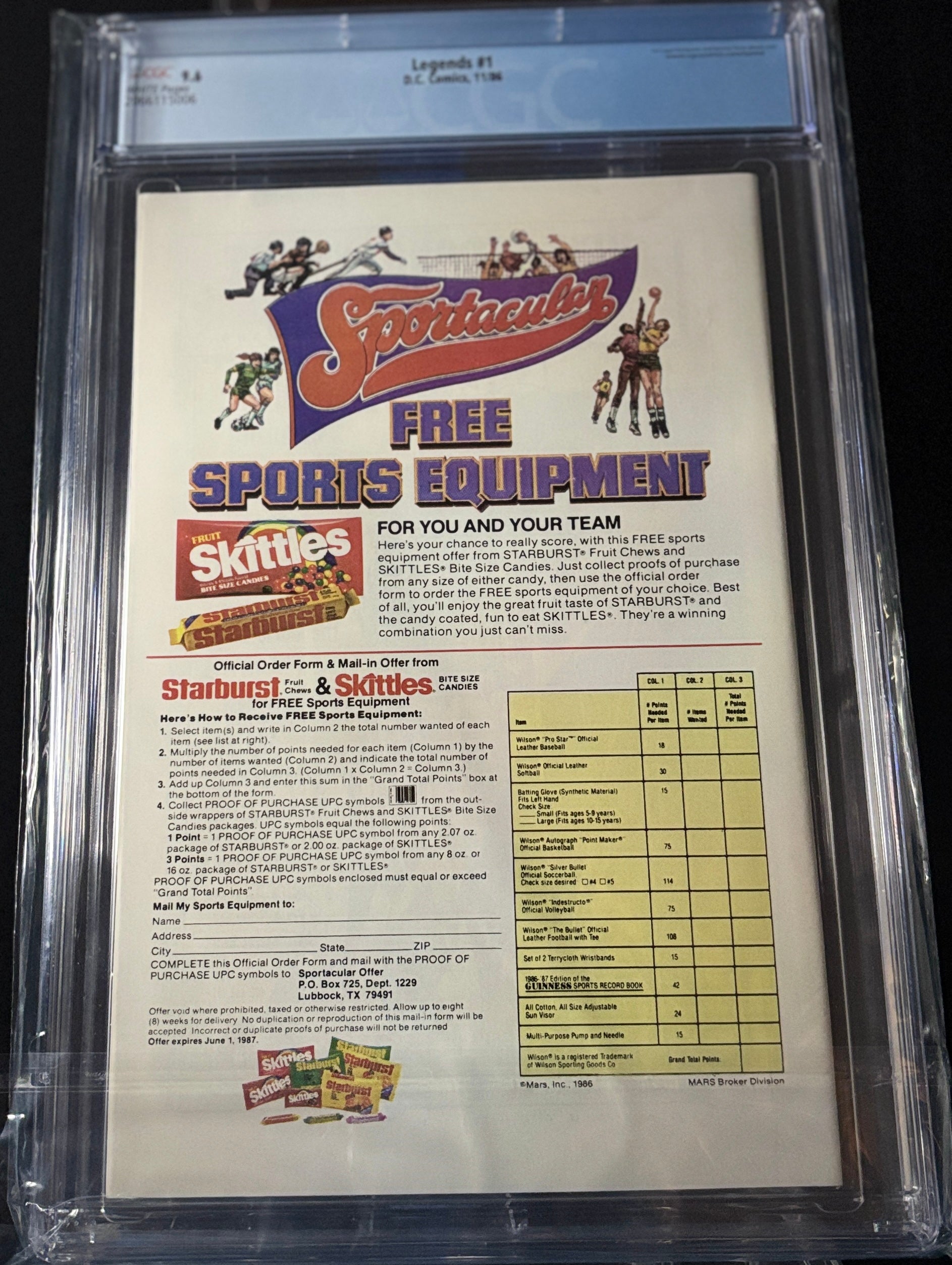 Legends #1 CGC 9.6 First Appearance of Amanda Waller