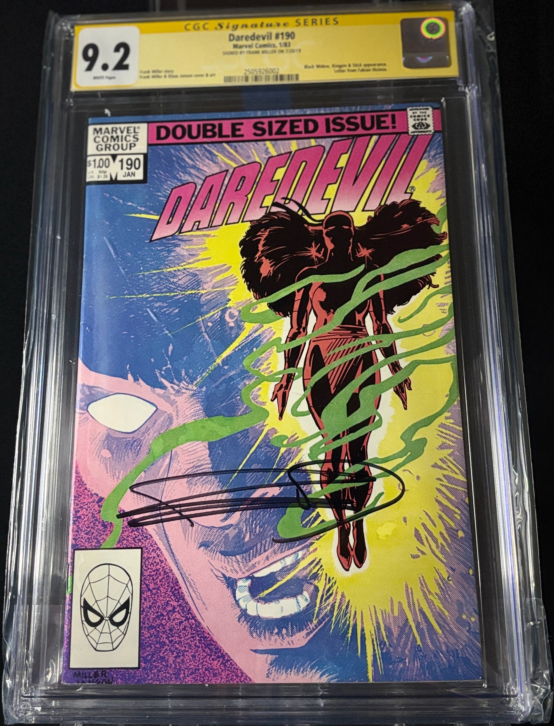Daredevil #190 CGC 9.2  Frank Miller Auto